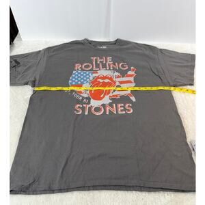 Junk Food Rolling Stones Graphic Tee Shirt Size Large Gray Band Tour Style